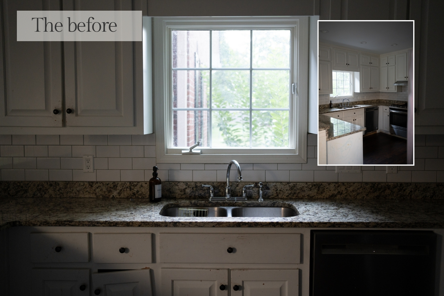 Dark and dreary kitchen before complete transformation