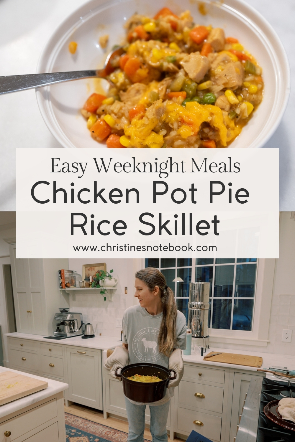 Recipe and instructions for an easy weeknight meal that tasted like a Chicken Pot Pie but without the fuss. 