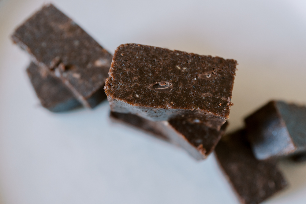 homemade fudgy snack bars on a plate