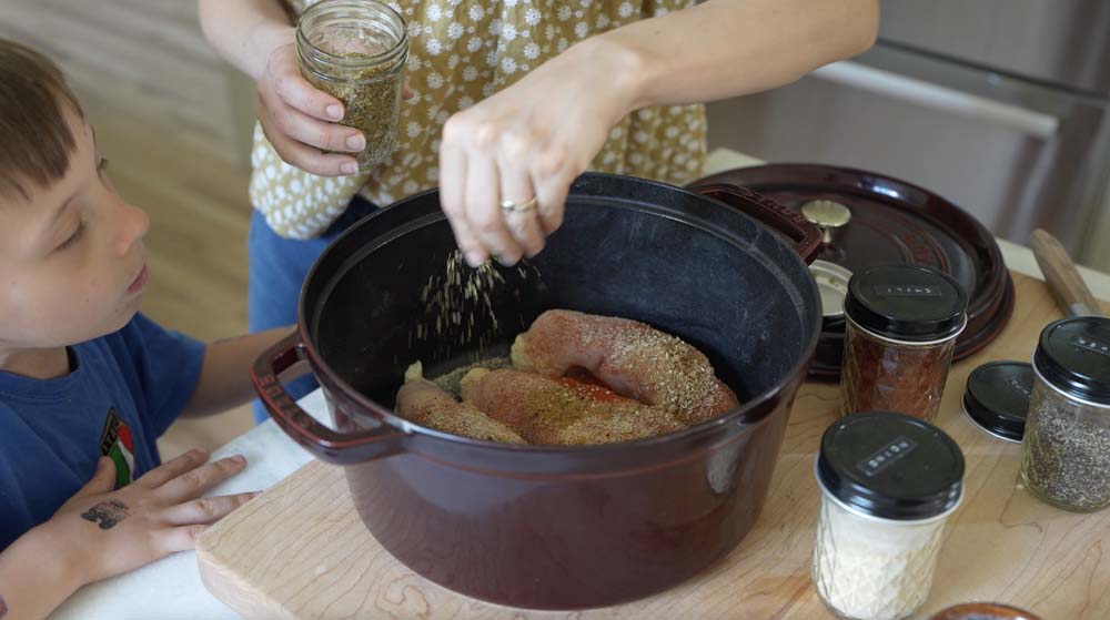 cooking moist chicken breasts in a stuab cocotte