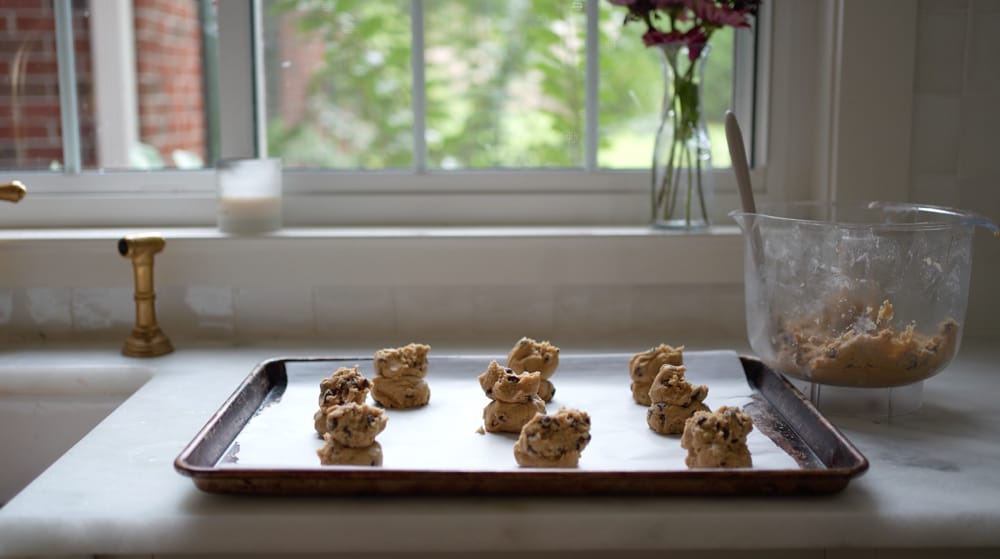 Bakery-style chocolate chip cookies with freshly milled grains