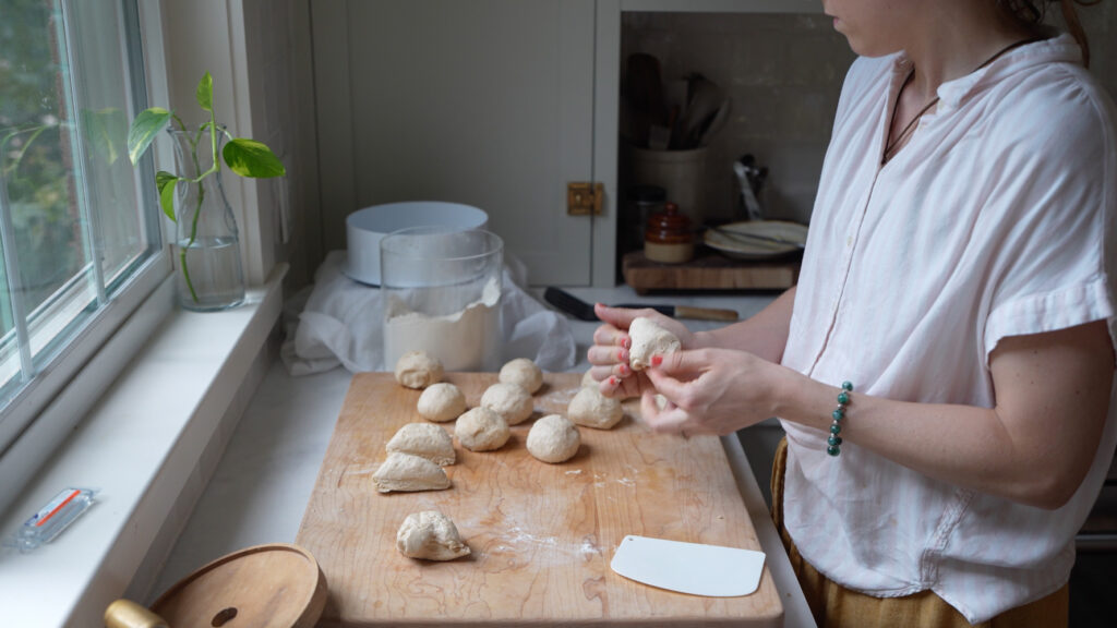 prepping naan dough the day before, for quick and easy meals throughout the week