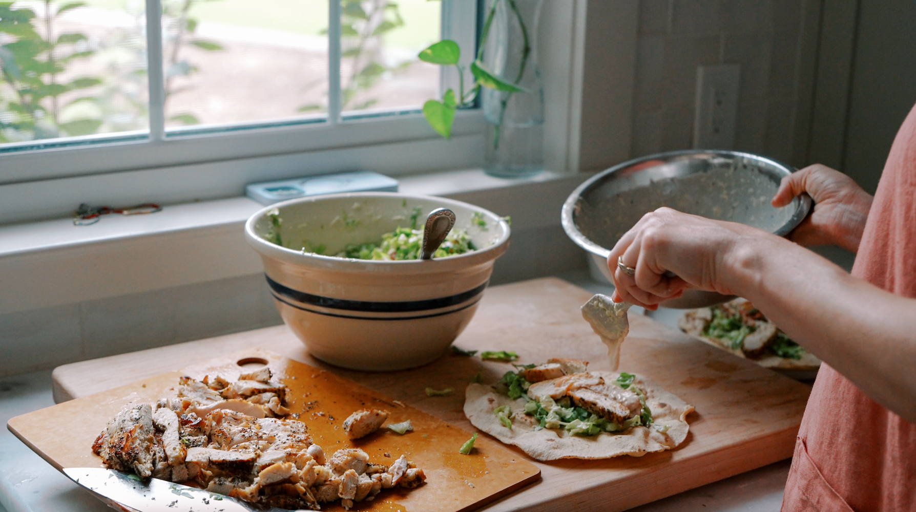 chicken caesar salad wrap