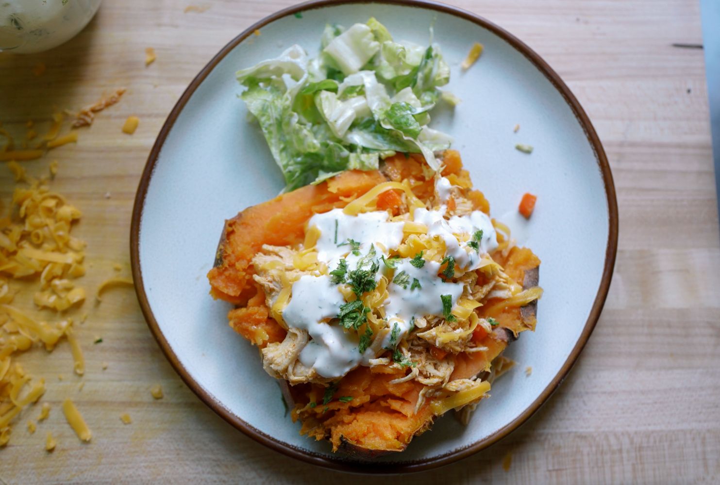 buffalo chicken sweet potato