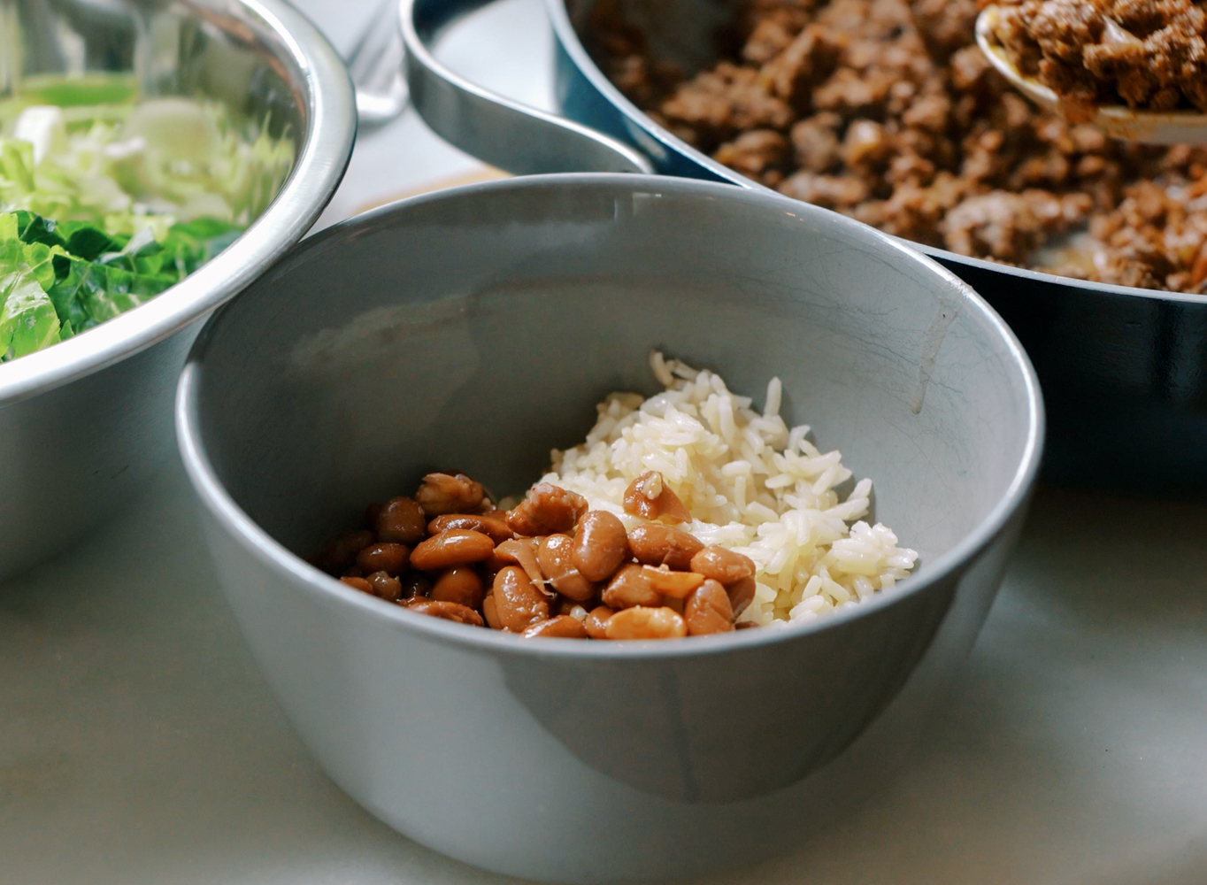 pinto bean and rice bowl