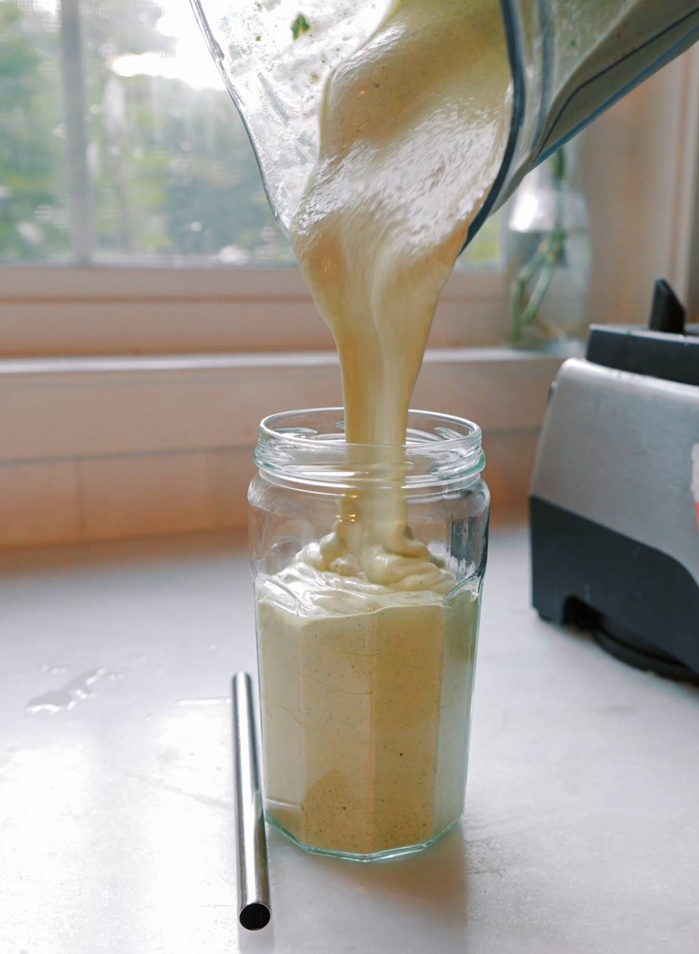 thick chocolate mint protein smoothie