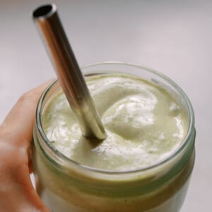 thick chocolate mint protein smoothie