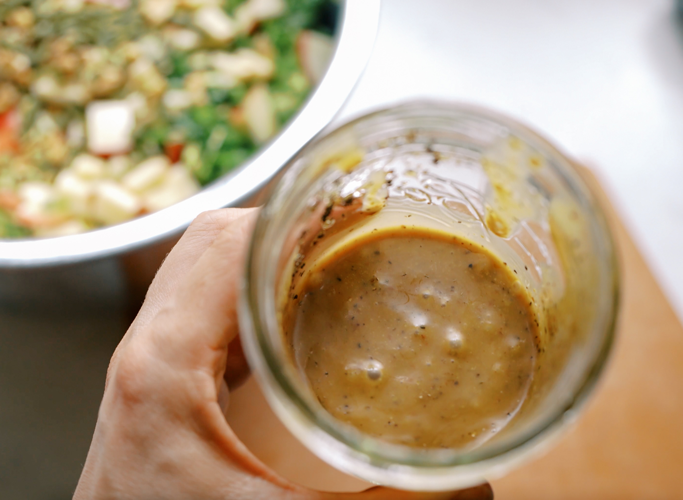 balsamic vinaigrette in a jar