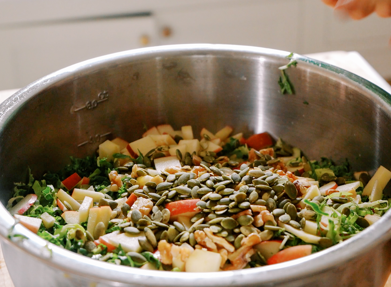 beautiful autumn salad in a bowl