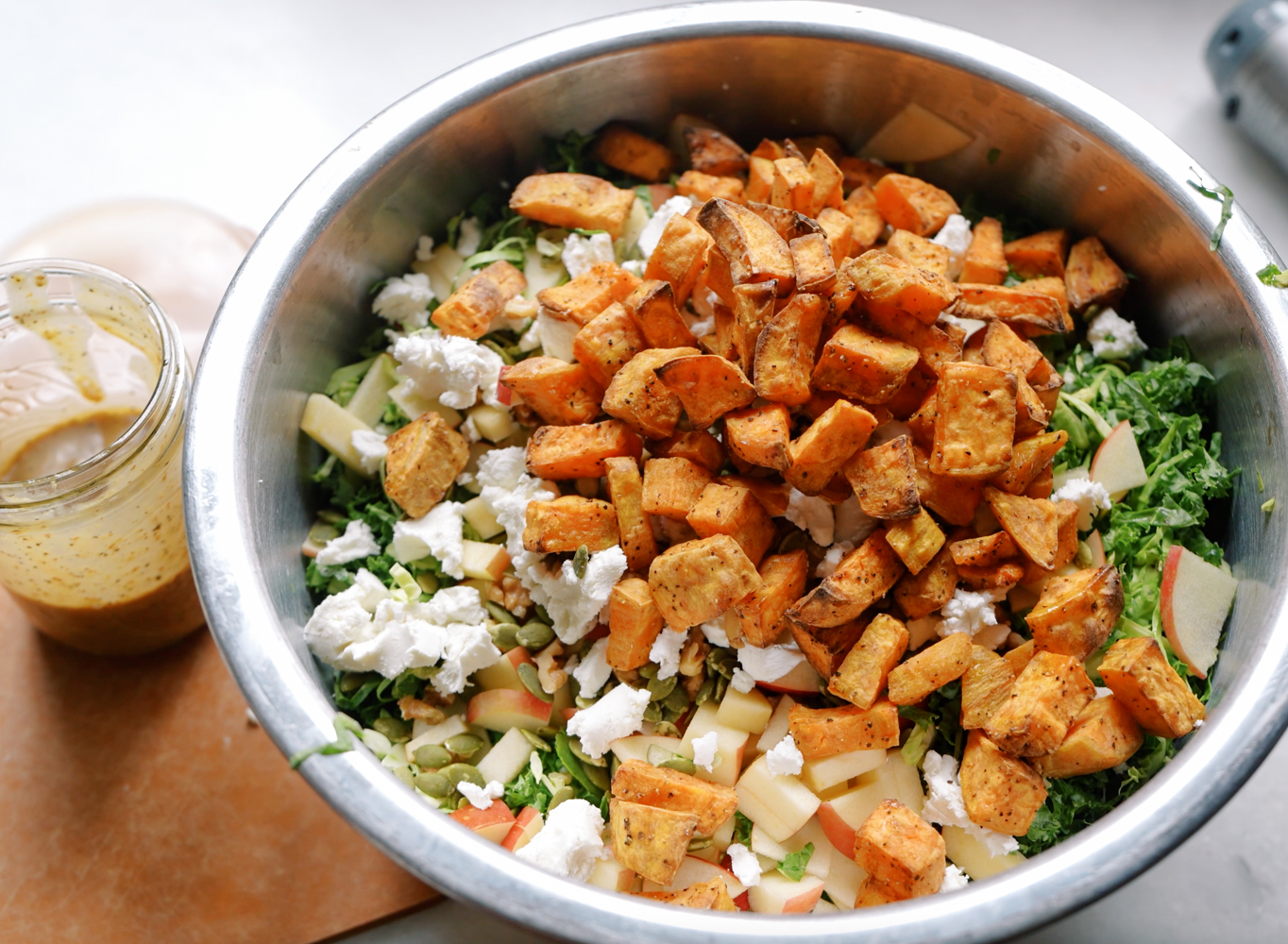 a superfood salad with sweet potatoes