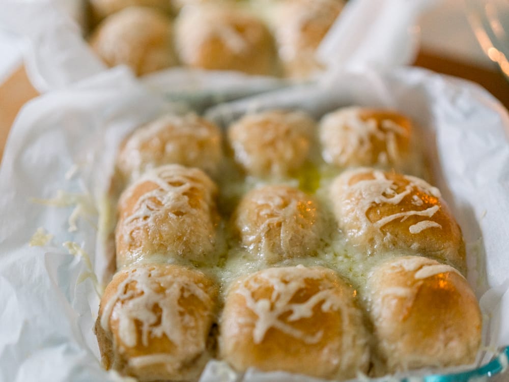 Soft Pull-Apart Rolls with Herby Gruyère Butter