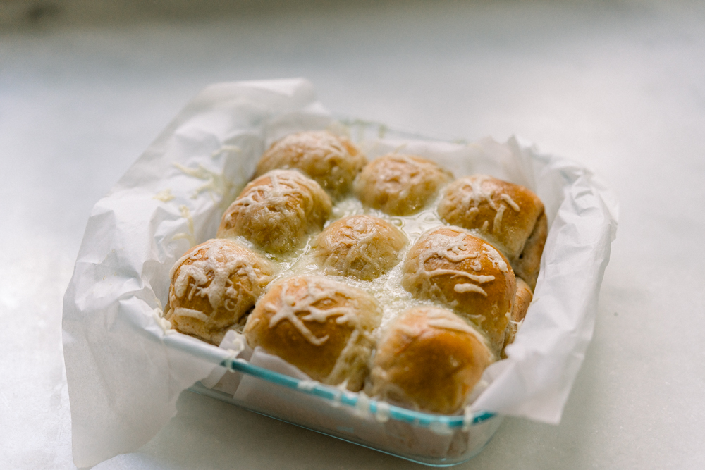 Soft Pull-Apart Rolls with Herby Gruyère Butter