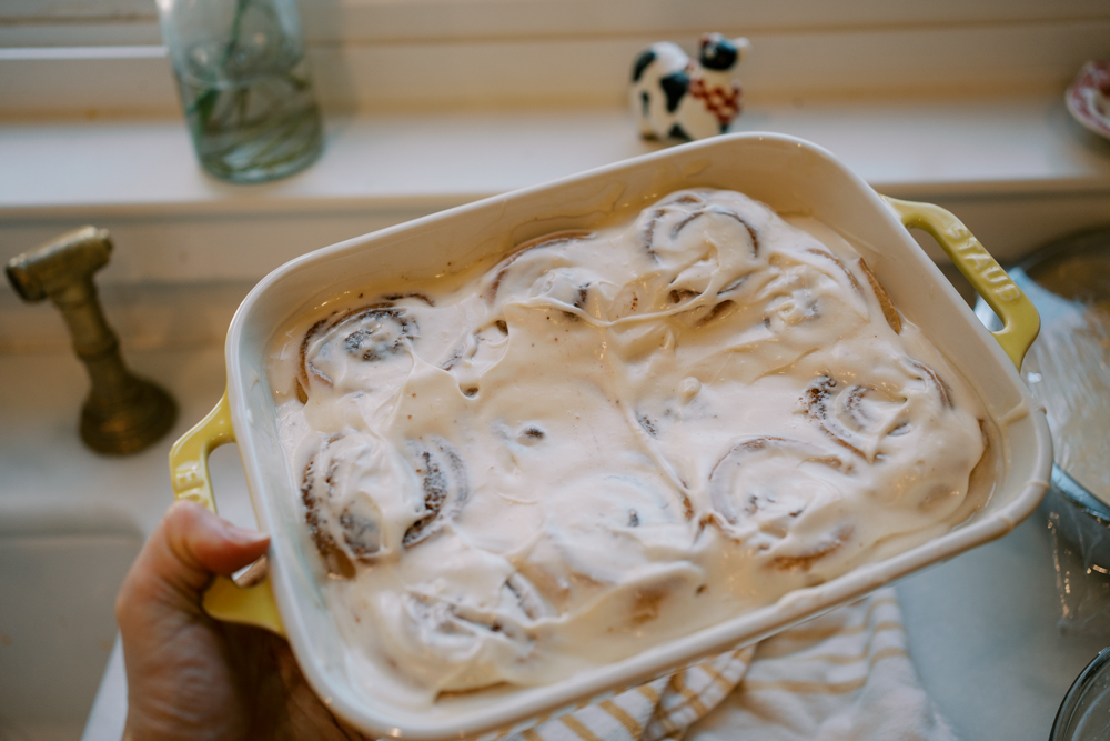 Freeze and Bake Cinnamon Rolls for Christmas Morning