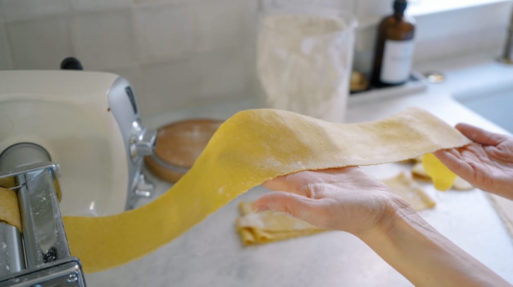homemade egg pasta with kamut flour