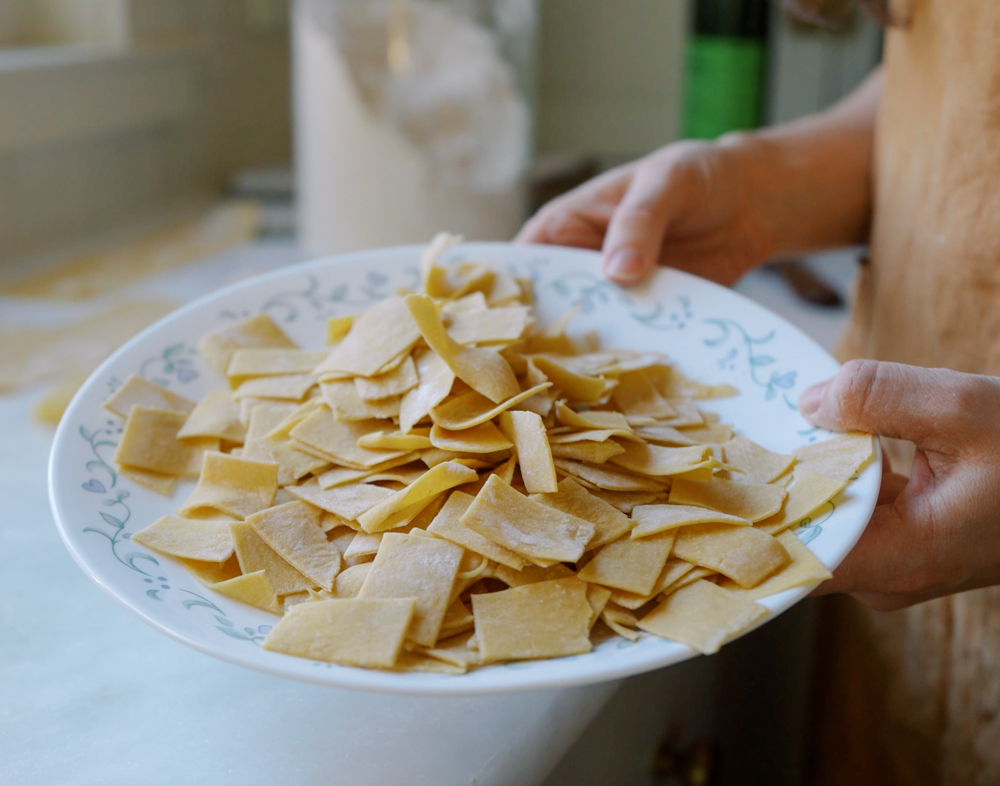 homemade pasta noodles with kamut flour