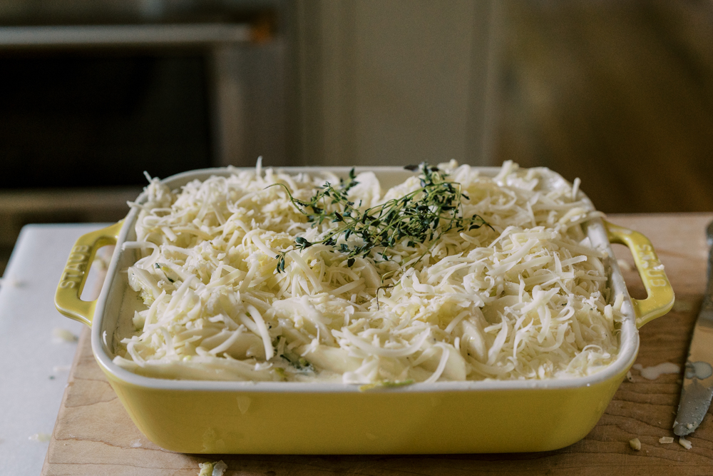 Easy Potato and Leek Gratin with Creamy Gruyère Sauce