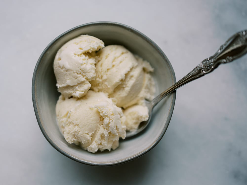 homemade vanilla ice cream with natural sweeteners
