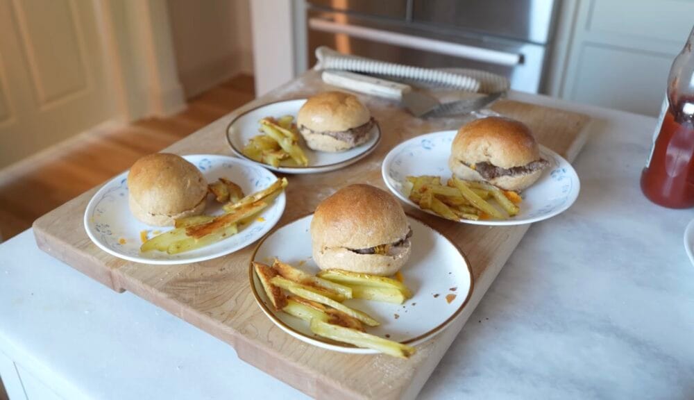 Easy Oven Baked Smash Burgers with Oven Fries
