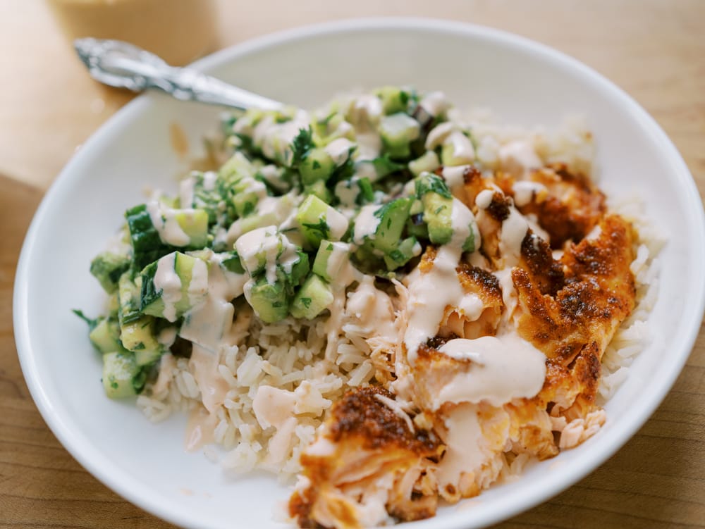 California Style Salmon Rice Bowls