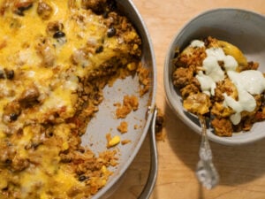 cheesy beef beans and rice skillet meal