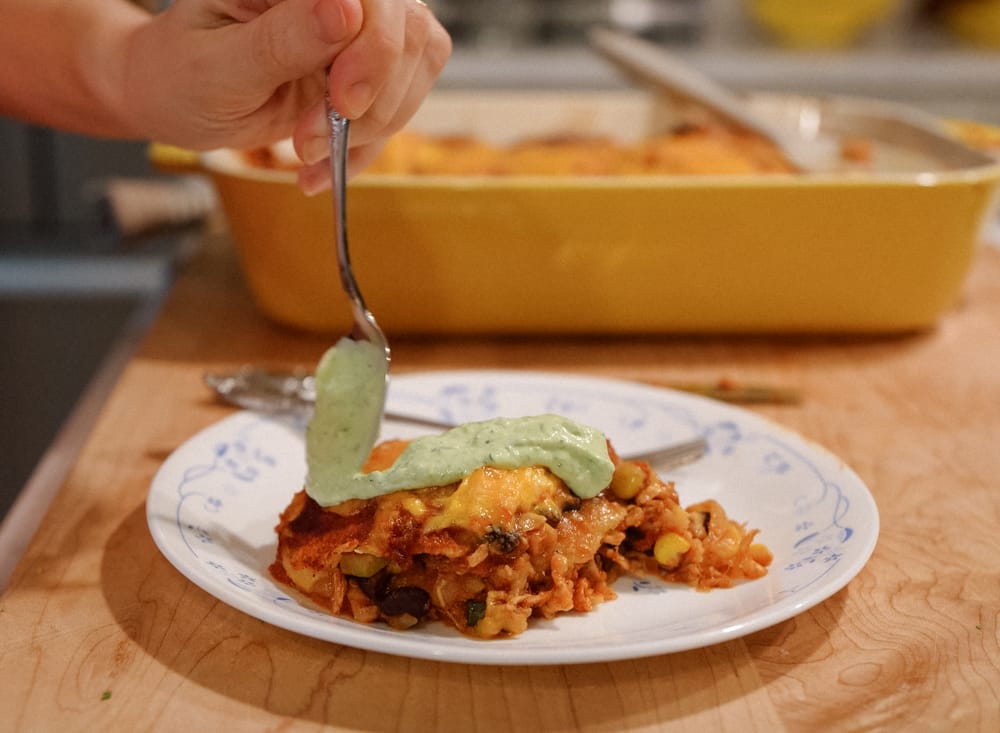 Chicken Enchilada Casserole with Easy Homemade Enchilada Sauce