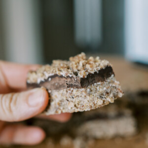 Chocolate Pecan Crumble Snack Bars
