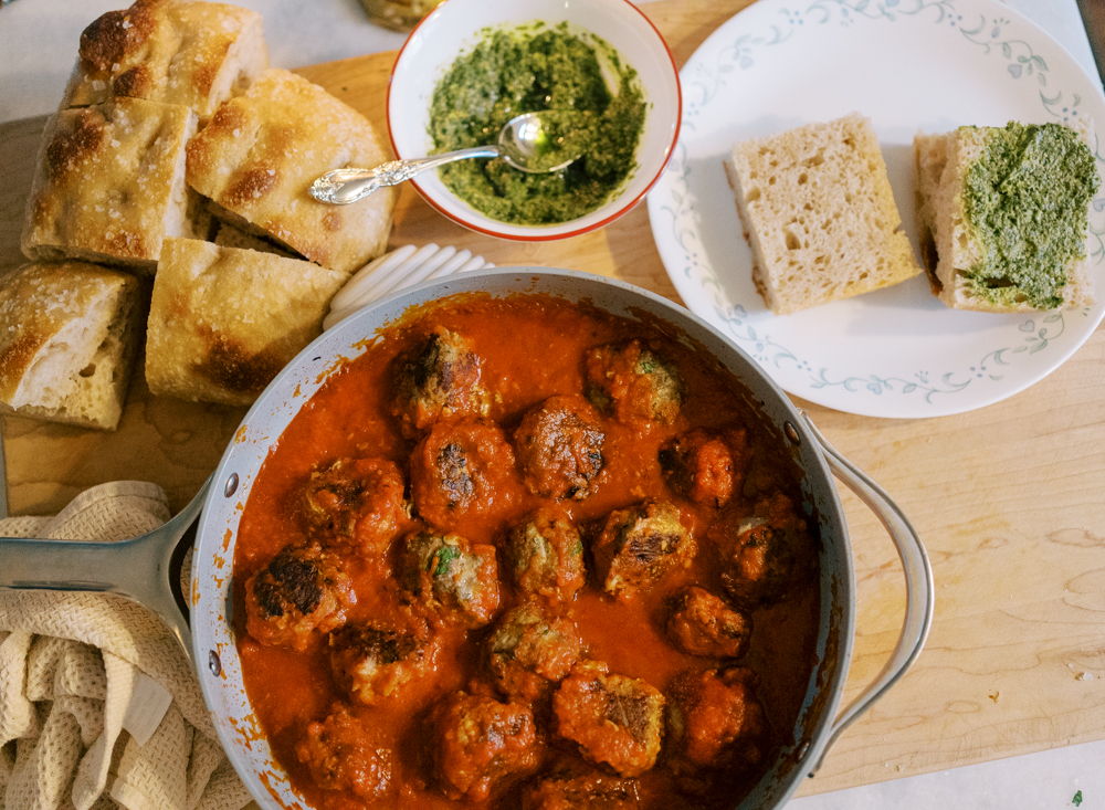 Meatball Subs on Homemade Focaccia