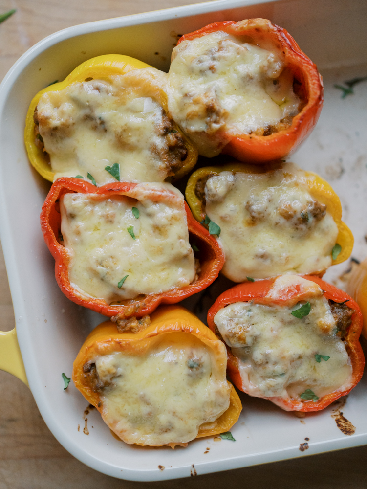 Farro and Goat Cheese Stuffed Peppers