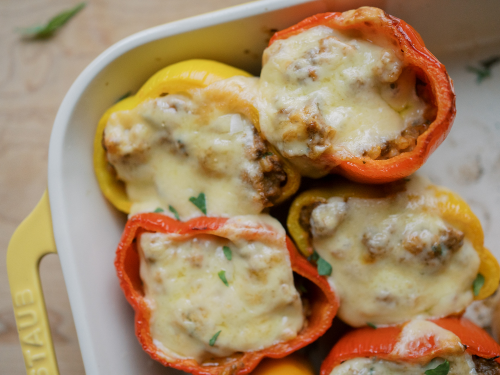 Farro and Goat Cheese Stuffed Peppers