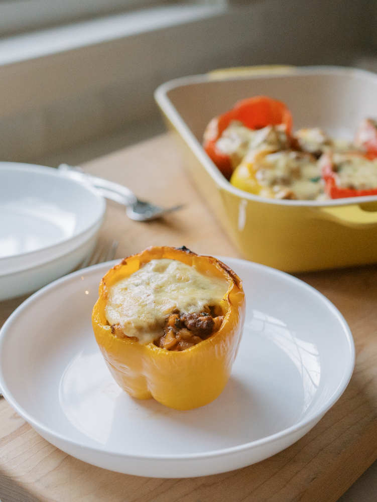 Farro and Goat Cheese Stuffed Peppers