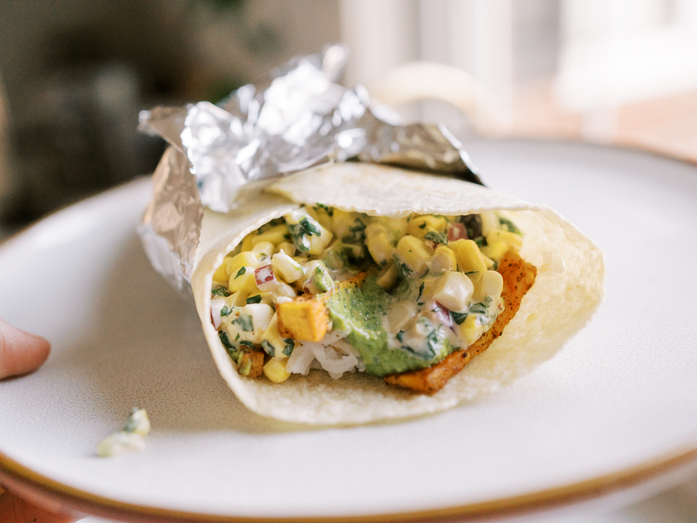 Loaded Veggie Burritos with Everything Green Sauce