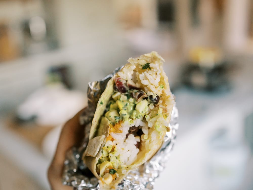 Loaded Veggie Burritos with Everything Green Sauce