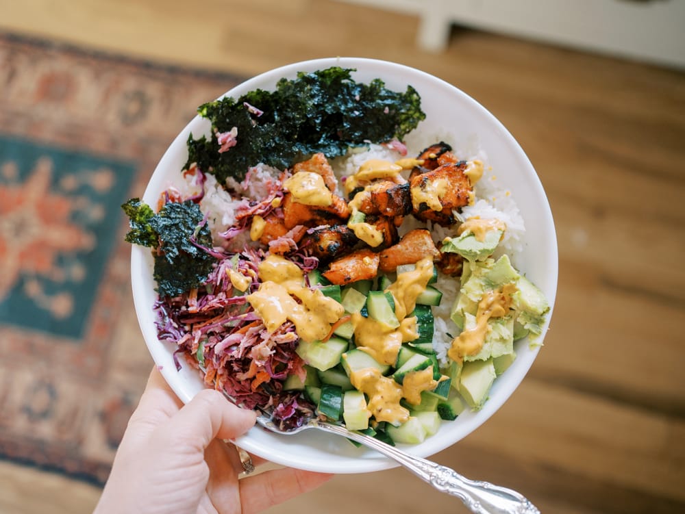 Salmon Avocado Roll in a Bowl