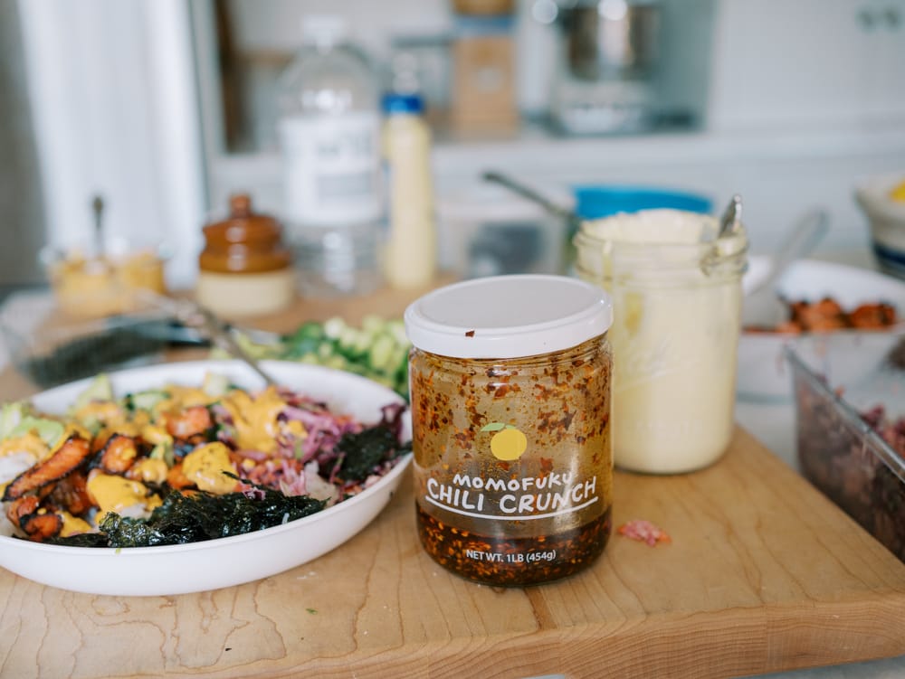Crispy Salmon Sushi Bowls with Spicy Chili Crisp Mayo