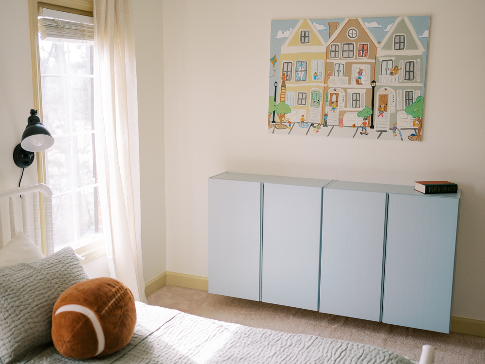 ikea ivar painted cabinets in bedroom