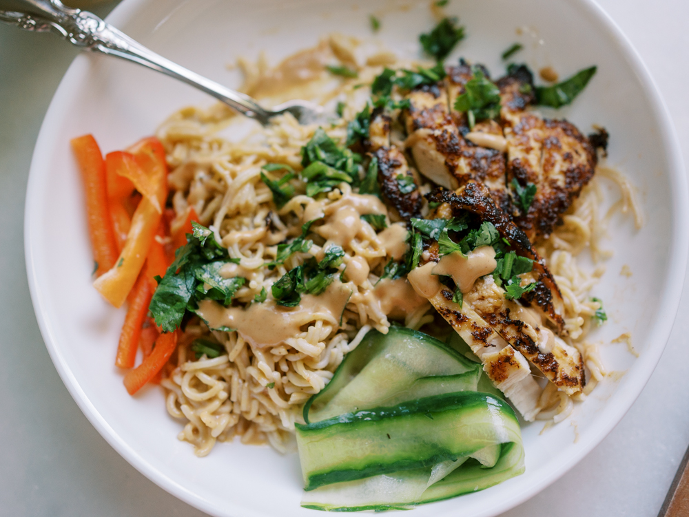Creamy Peanut Lime Chicken Noodle Bowls