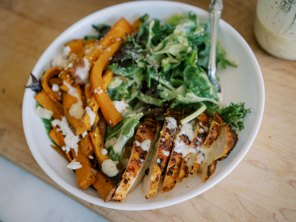 Honey mustard chicken bowls