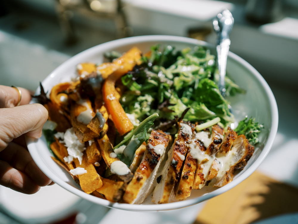 Honey mustard chicken bowls