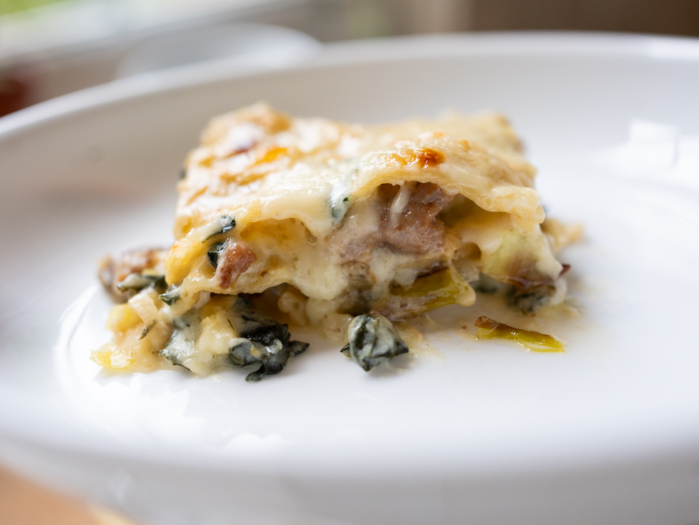 Creamy Veggie & Sausage Lasagna