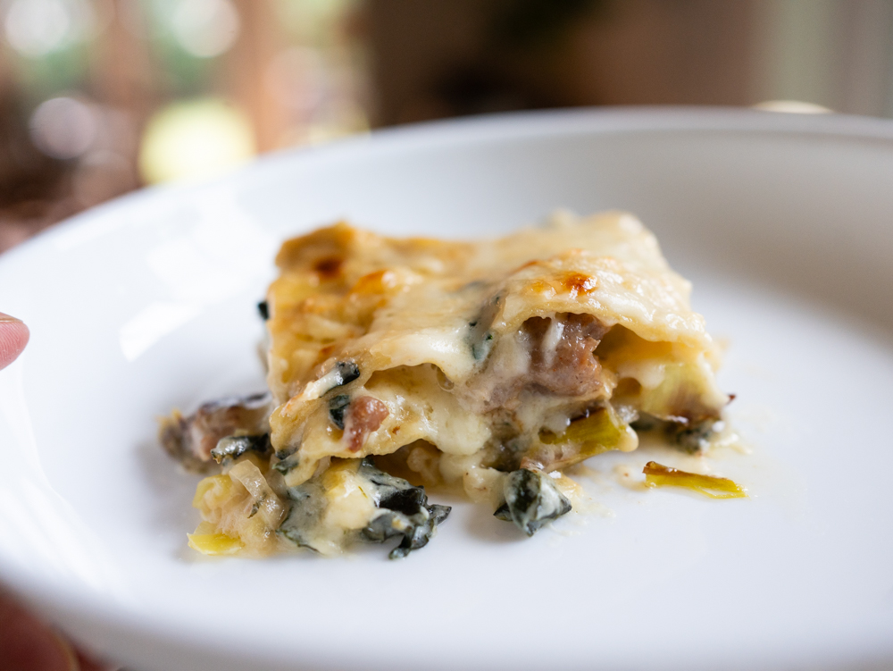 Creamy Veggie & Sausage Lasagna