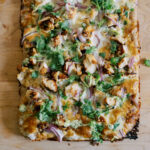 bbq chicken pizza with freshly milled flour