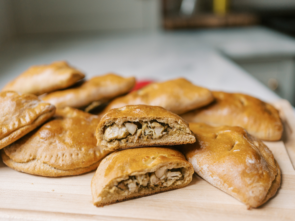 Chicken Pesto Hand Pies with Freshly Milled Flour
