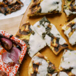 Grilled Flatbread with Pesto, Mozzarella, and Balsamic Glaze