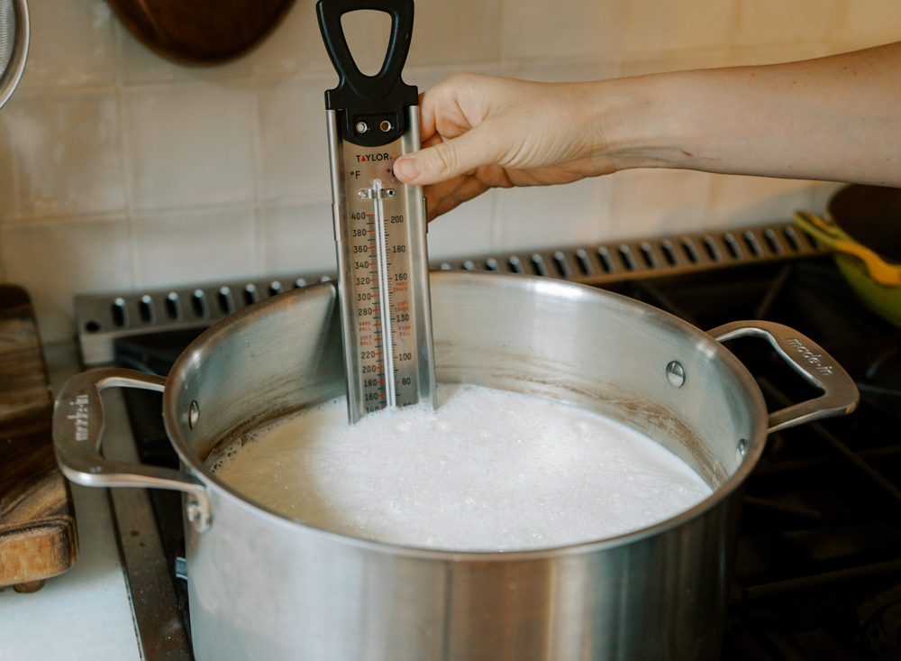 warming milk for homemade yogurt