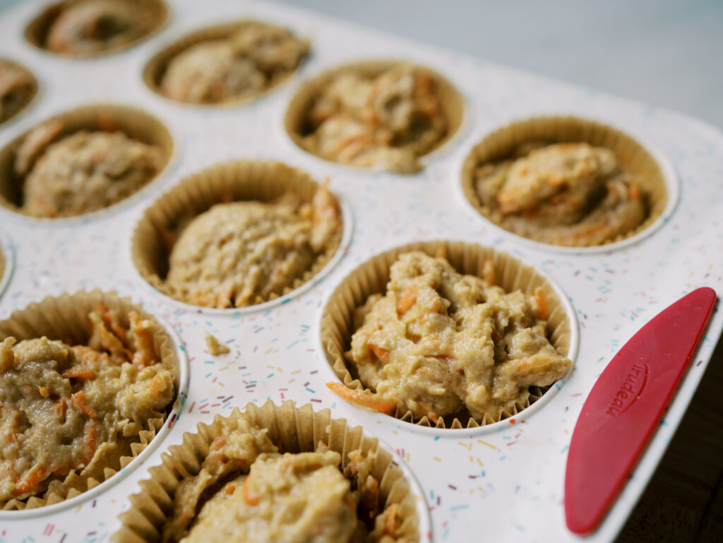 Einkorn Carrot Applesauce Muffins