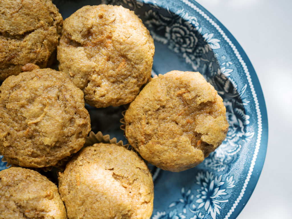 Einkorn Carrot Applesauce Muffins