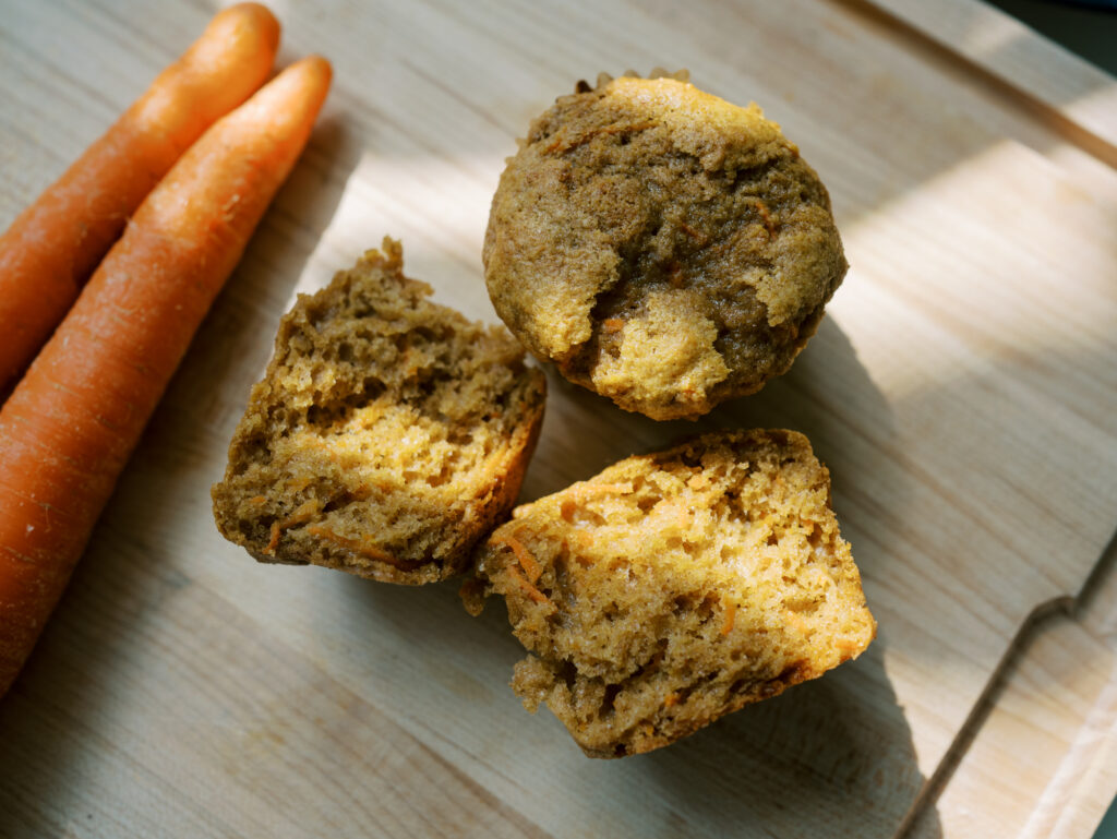 Einkorn Carrot Applesauce Muffins