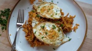 Crispy Sweet Potato Hash with Eggs