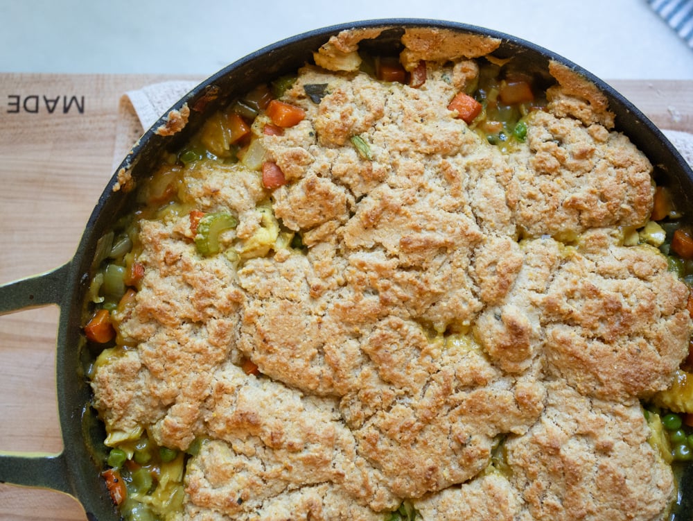 Chicken Pot Pie with Cornbread Crust