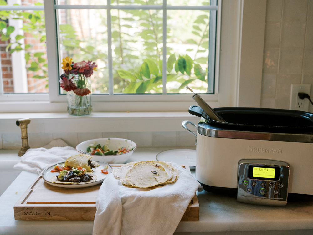 Easy Slow Cooker Beef Carnitas and Tortillas